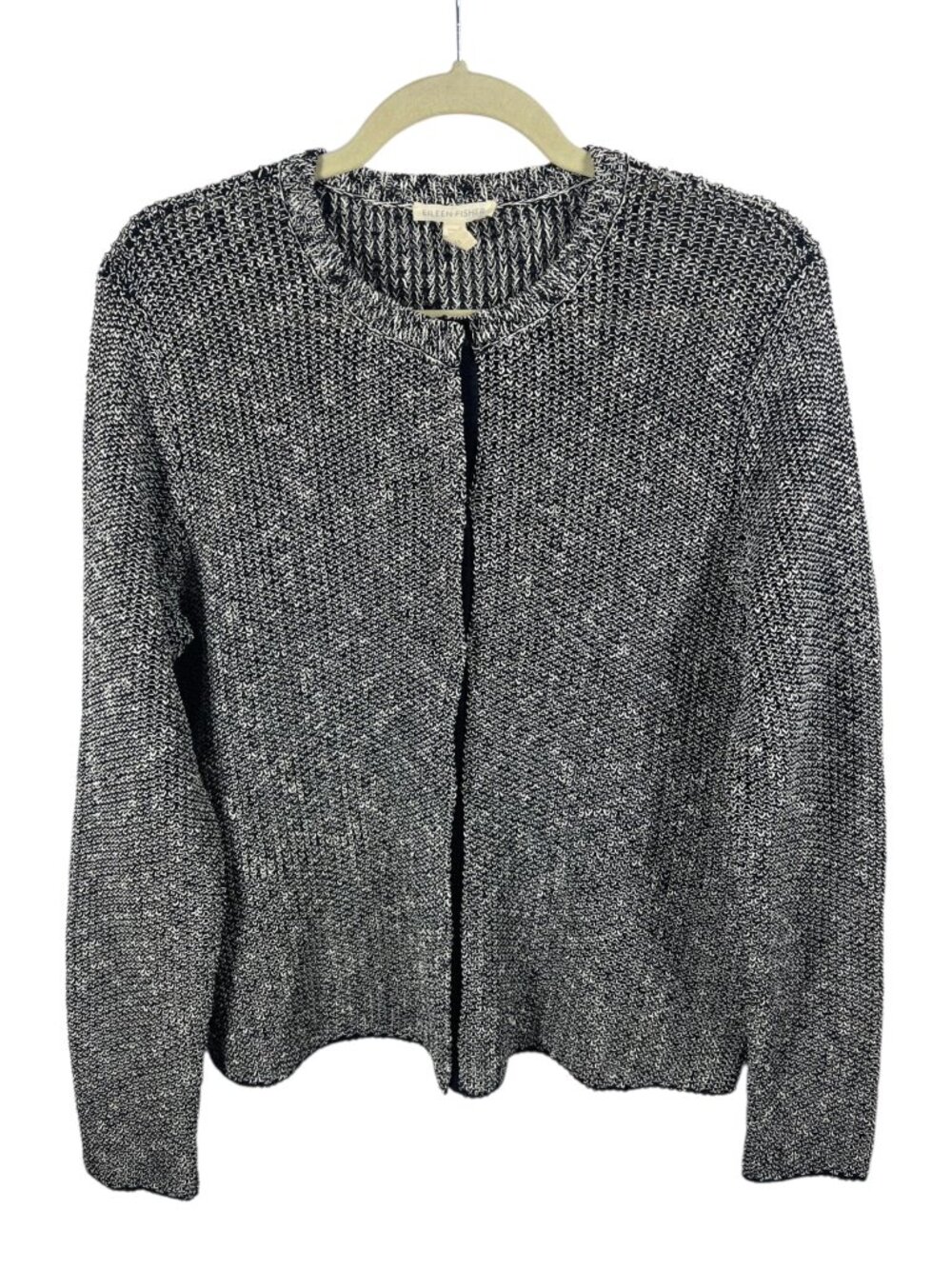 Eileen Fisher Sweater Womens Cardigan Long Sleeve Linen Blend Medium Minimalist